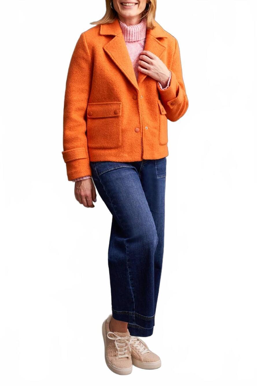 NEW TRIBAL snap front closure peacoat in burnt orange